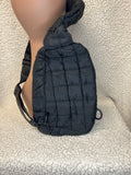 Black Quilted Puffer Sling Bag