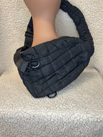 Black Quilted Puffer Sling Bag