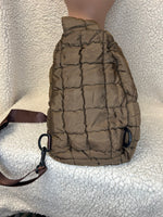 Brown Quilted Puffer Sling Bag