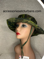 Dark Green Camo Packable Uni-Sex Sun Hat