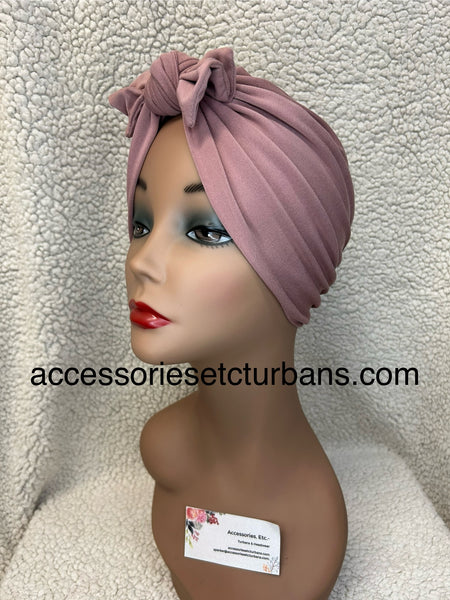 Dusty Rose Stretch Jersey Knit Chemo Turban