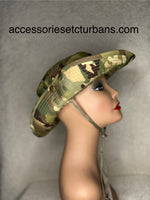 Light Green Camo Uni-Sex Packable Sun Hat