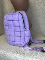 Light Purple Quilted Puffer Sling Bag