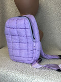 Light Purple Quilted Puffer Sling Bag