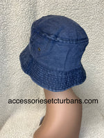 Navy Washed Denim Bucket Hat