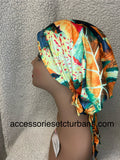 Orange Printed Pre-Tied Chemo Scarf