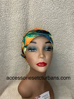 Orange Printed Pre-Tied Chemo Scarf