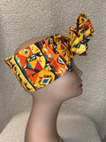 Orange Printed Wired Headband
