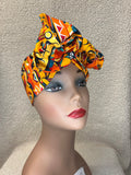 Orange Printed Wired Headband