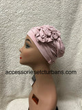 Christine Headwear Pink Lotus Bamboo Turban