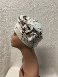 Christine Headwear Azure Printed Turban Magnolia Beige