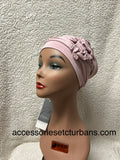 Christine Headwear Pink Lotus Bamboo Turban