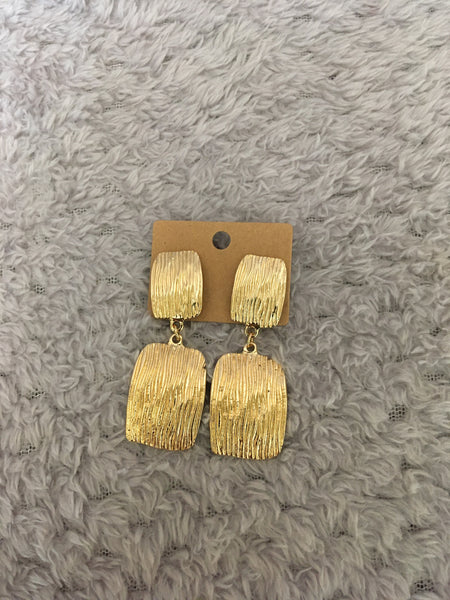 Gold Tone Double Disk Clip On Earrings