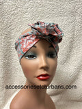 Green and Coral Indian Printed Wired Headband