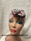 Green and Coral Indian Printed Wired Headband