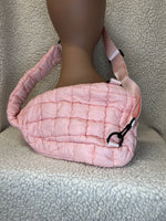 Soft Pink Quilted Puffer Sling Bag