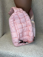 Soft Pink Quilted Puffer Sling Bag
