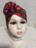 Kids Soft Printed Stretchy Turban With Side Flower