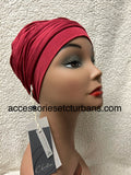 Christine Headwear Red Lotus Bamboo Turban