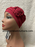 Christine Headwear Red Lotus Bamboo Turban