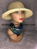 Natural Colored Straw  Hat With Flower Detail