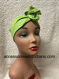 Lime Green Polka Dot Wired Headband