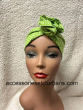 Lime Green Polka Dot Wired Headband