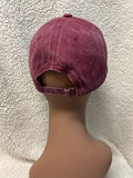 Red Washed Denim Cancer Inspired Baseball Cap