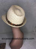 Short Brim Straw Hat With Matching Underlining