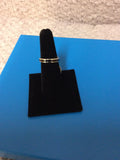 Stainless Steel Thin Silver And Onyx Band Ring