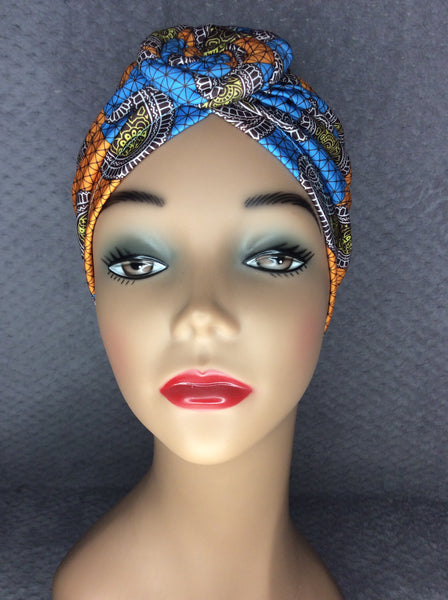 African Inspired Multi Colored Knotted turban
