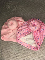 Kids 2pc Solid and Print Knotted Turbans