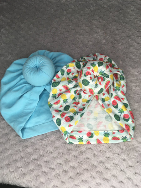 Kids 2pc Cotton Knotted Turbans