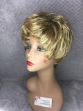 Light Shade Blonde Frosted Synthetic Tapered Back Wig