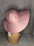 Pink Polka Dot Wide Brim Packable Hat