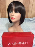Dark Brown #4 Synthetic Bob Wig With Bangs